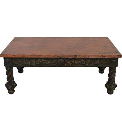 Copper & Turned Leg Coffee Table by LMT Design