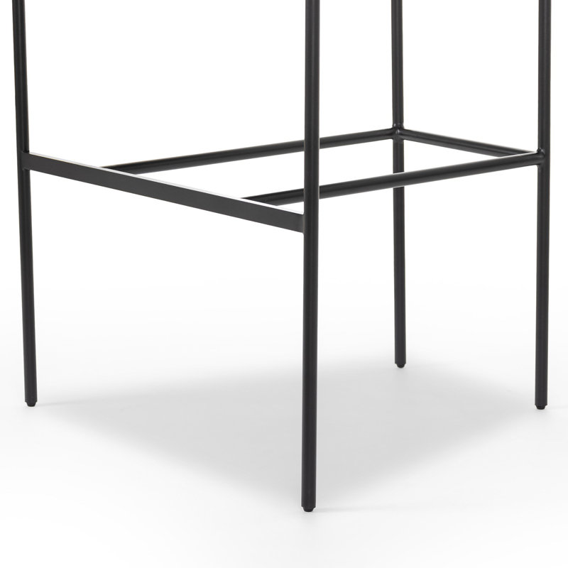 Carrie Upholstered Stool, Counter Stool (26.5" Seat Height), Light Camel Polyester, Solid