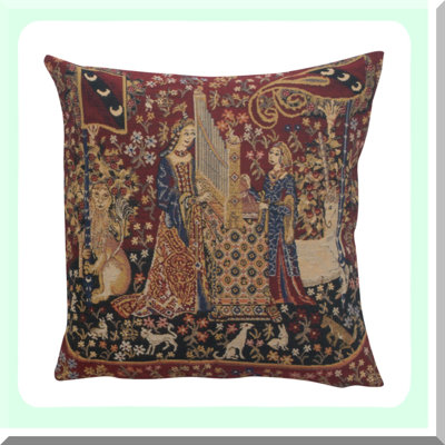 Boho Tapestry Throw Pillow Covers - Belgian Medieval Decorative Sofa Cushion Cases - Soft Cotton Jacquard Woven - Living Room & Bedroom Decor