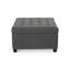 Repose-pieds capitonné rembourré en tissu, gris foncé-1539088176
