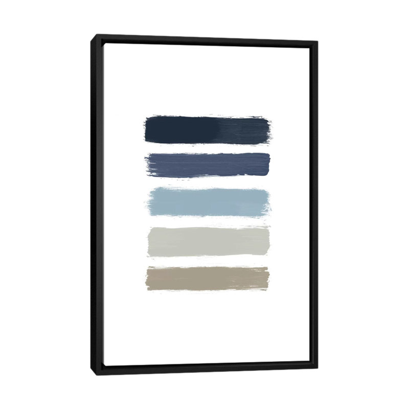 «Stripes», reproduction d'impression sur toile, H 26 po x l 18 po x P 1,5 po, Toile avec cadre noir, Pas de tapis