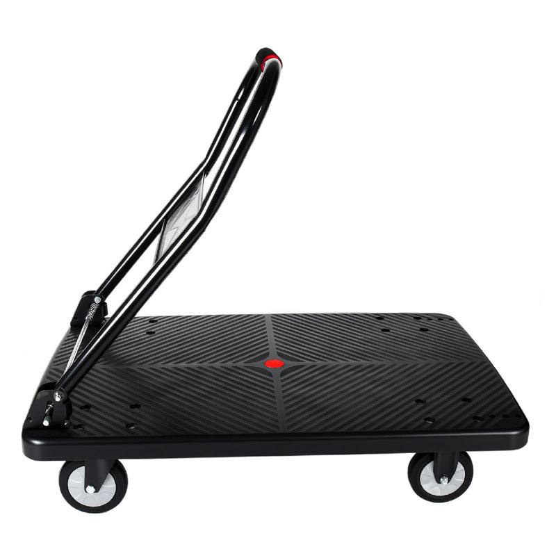 Chariot à plate-forme pliable 24 po x 36 po, chariot à poussoir robuste 1000LBS avec roues pivotantes silencieuses TPR 360 de 5 po pour le garage