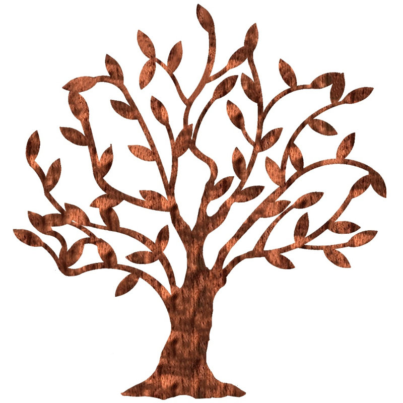 Meyerdirk Art, arbre de rêve contemporain, art mural en cuivre patiné, Cuivre vieilli