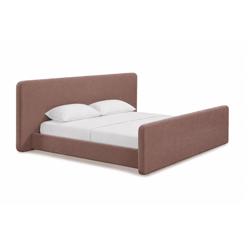 Lyssa Dalina Upholstered King Bed Ivory Boucle Black, Brown Velvet, King