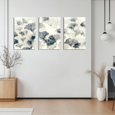 Ensemble de 3 tableaux sur toile à motifs floraux abstraits, pour la décoration du salon et de la chambre.