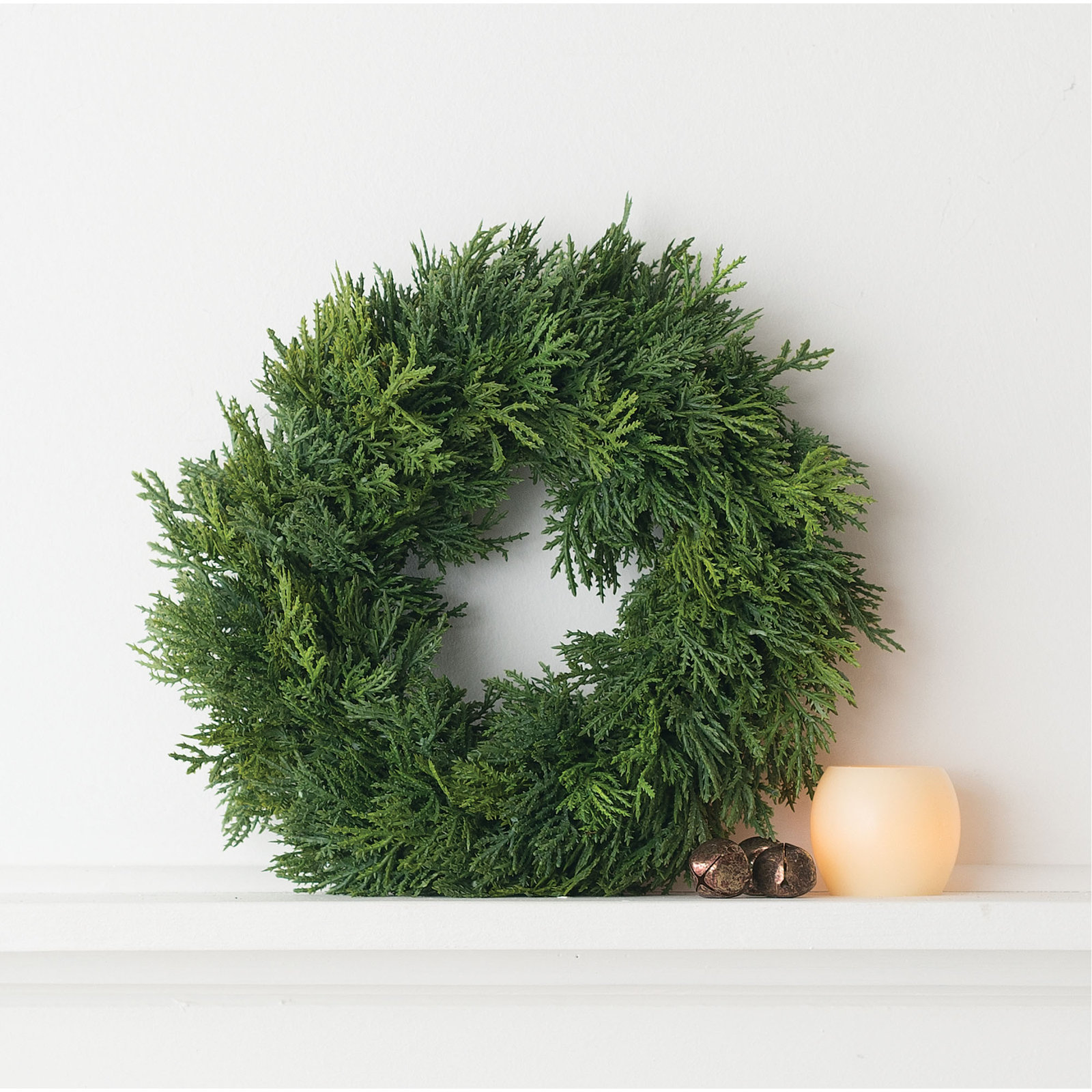 The Holiday Aisle® 22" Cedar Wreath, 12" H x 12" W x 3" D