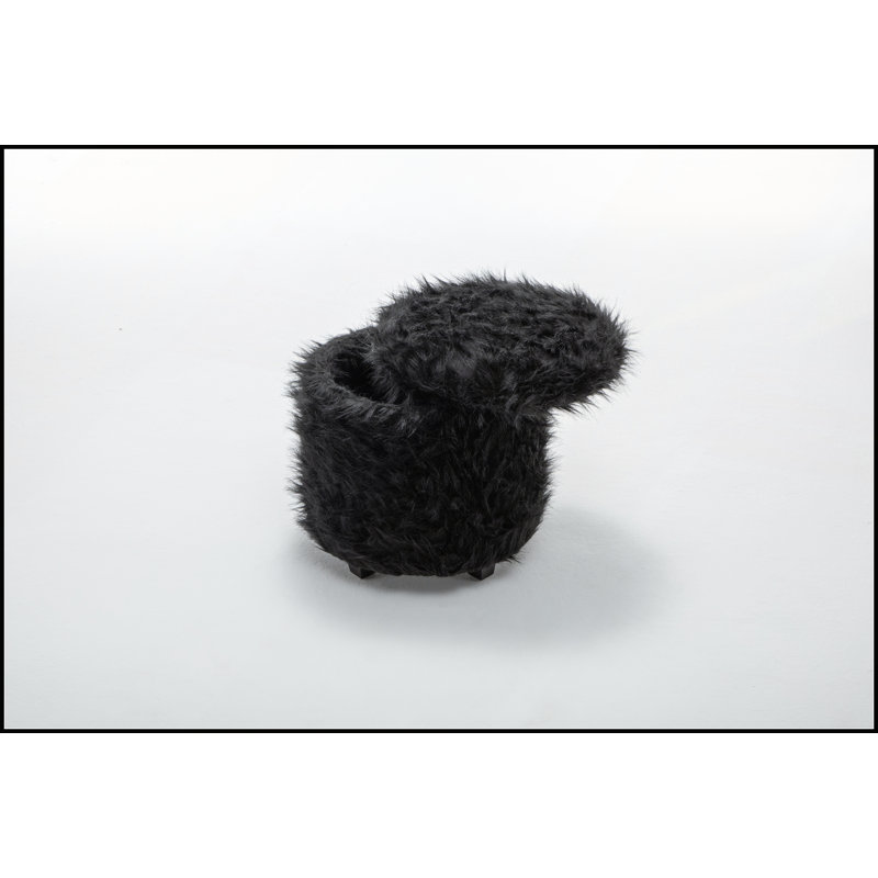 Upholstered Faux Fur Pouf