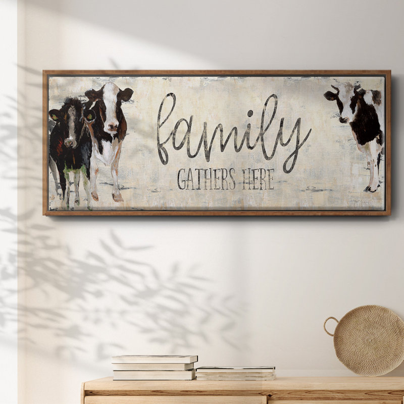 «Family Gather Here», toile encadrée, H 12 po x l 30 po