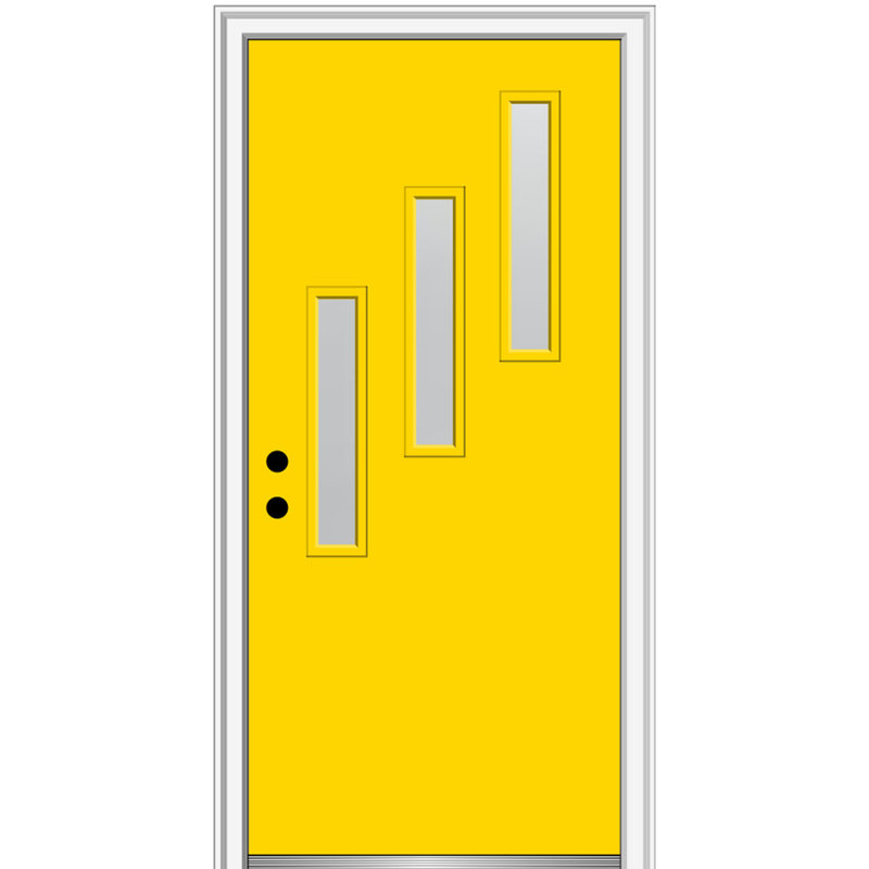 Porte d'entrée avant en fibre de verre Spotlight Spotlight, Ouverture à droite, H 80 po x l 32 po x P 1,75 po, Noir