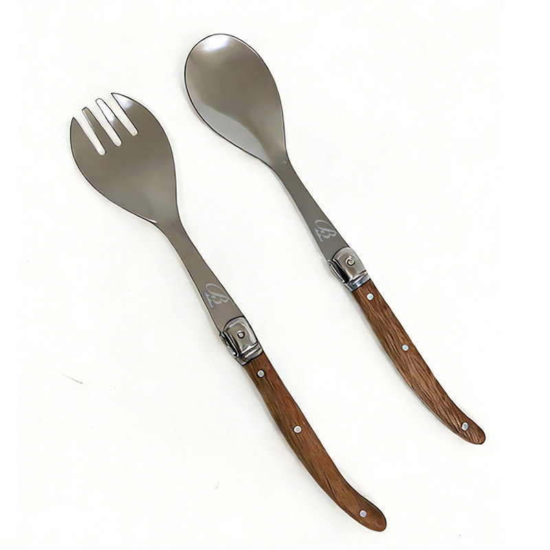 Ensemble de 2 assiettes à salade Laguiole, Wood