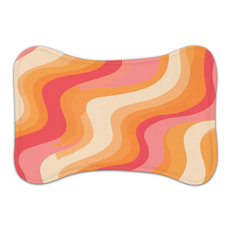 Tapis psychédélique rose - 1 pièce, XL (18 po)
