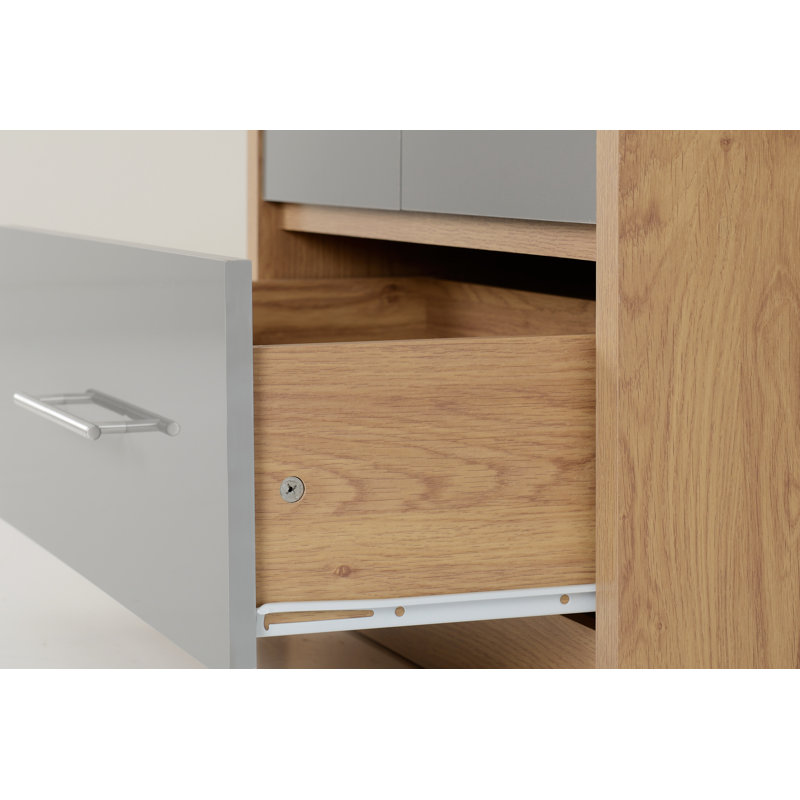 Louisa 2 Door Wardrobe, Oak / Grey