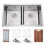 Évier de cuisine à double cuve encastrable en acier inoxydable calibre 16 50/50 avec accessoires 32 po x 18 po x 10 po Blenzia
