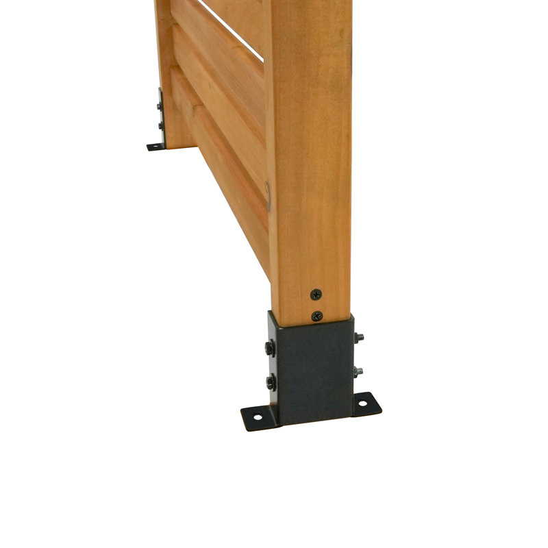 Tiaga 6 ft Freestanding Wood Privacy Screen with Flat Top