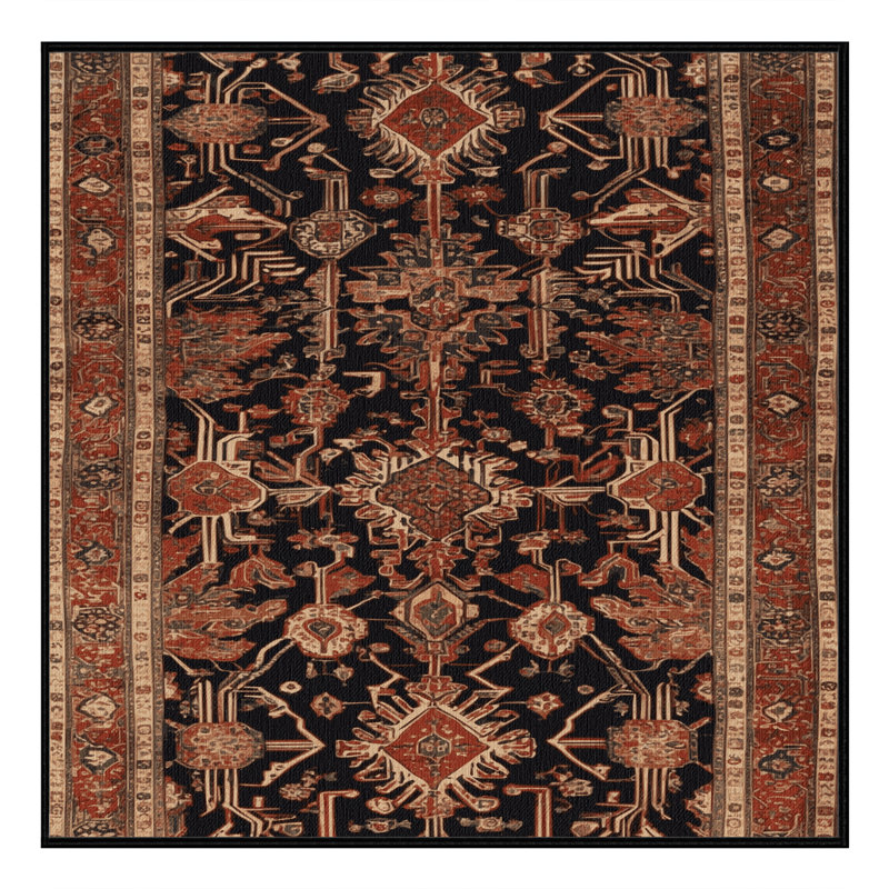 Tapis brun lavable à la machine, Carré 7 pi x 7 pi