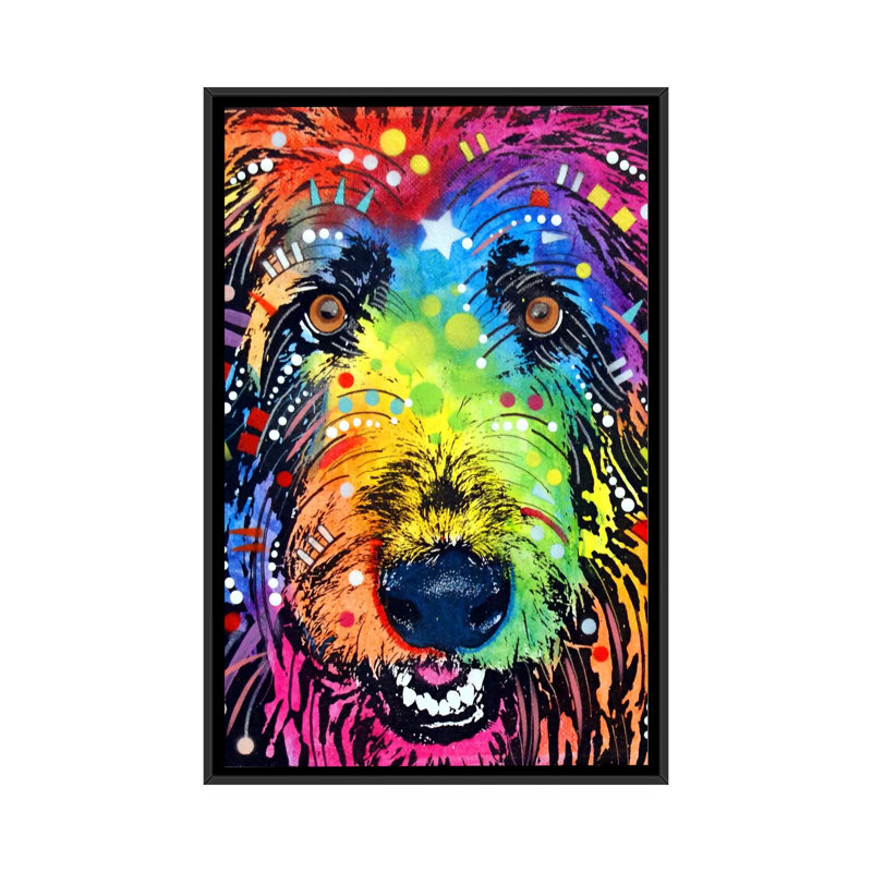 Lévrier irlandais, impression sur toile tendue, H 26 po x l 18 po x P 1,5 po, Toile avec cadre noir