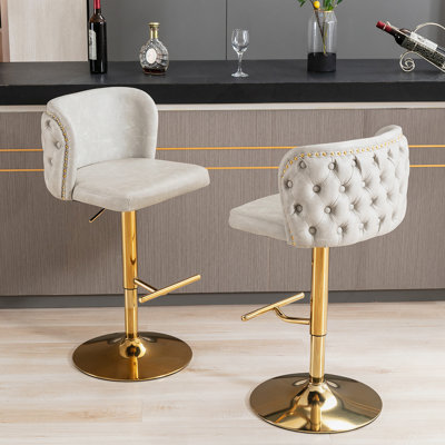 Tabourets de bar pivotants à hauteur réglable, tabourets de bar rembourrés en polyuréthane moderne