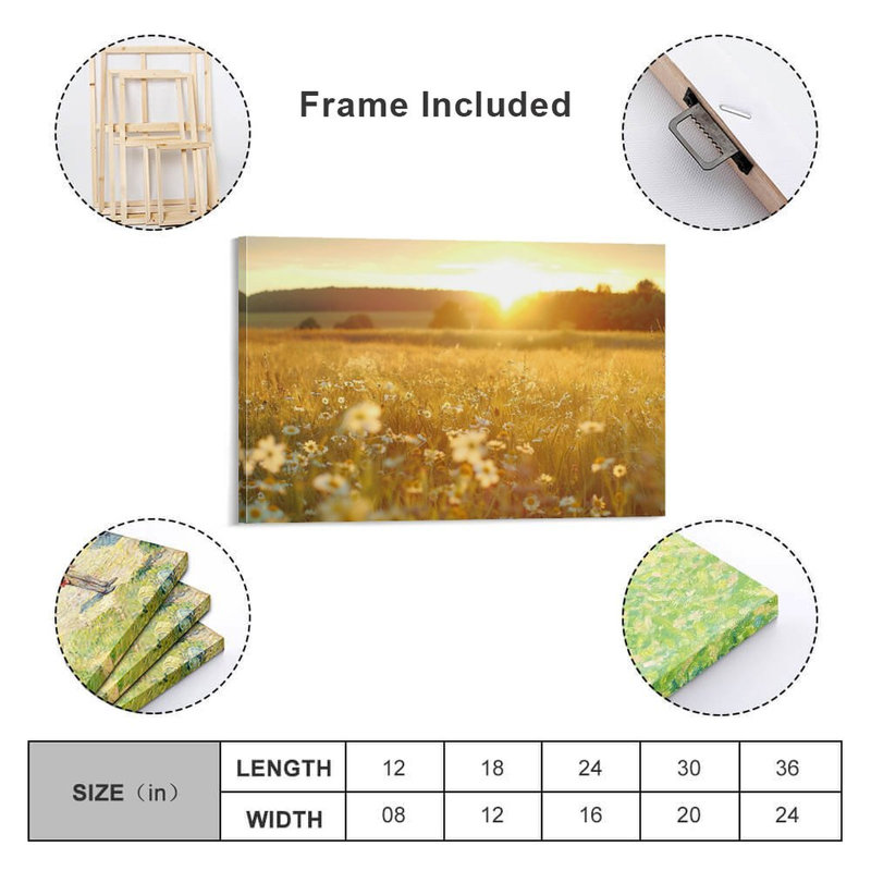 Art mural sur toile encadré 12 "x 18", prêt à être accroché, 12 po x 18 po