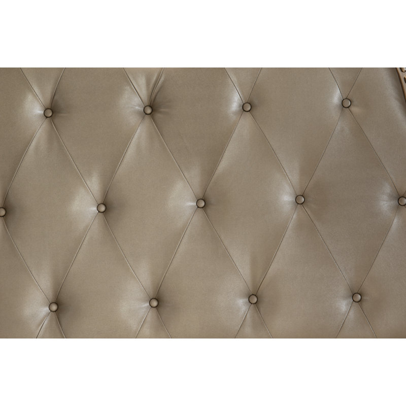 Anndrea Upholstered Sleigh Bed, Queen, Beige