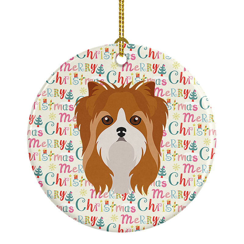 Ornement suspendu Yorkshire Terrier Merry Christmas