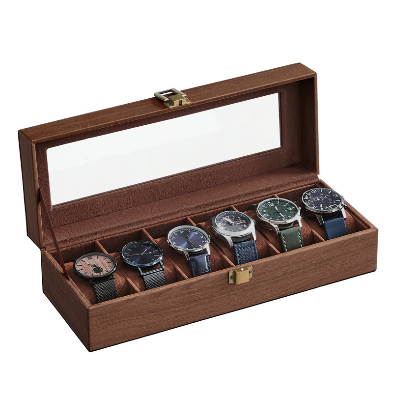 Charleyne Steel Watch Box +, Brown