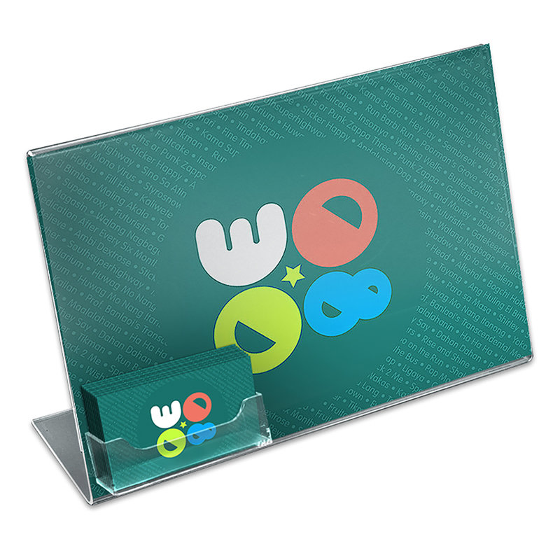 L 11 po x H 8,5 po en forme de L avec porte-cartes de visite, paquet de 10