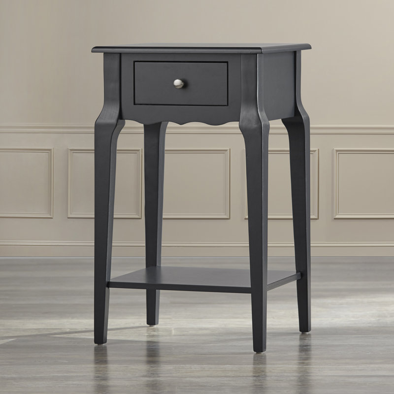 Hague End Table with Storage, Vulcan Black