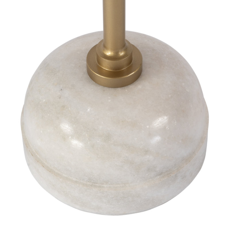 Feune 16 in. W Round Marble and Iron Side Table