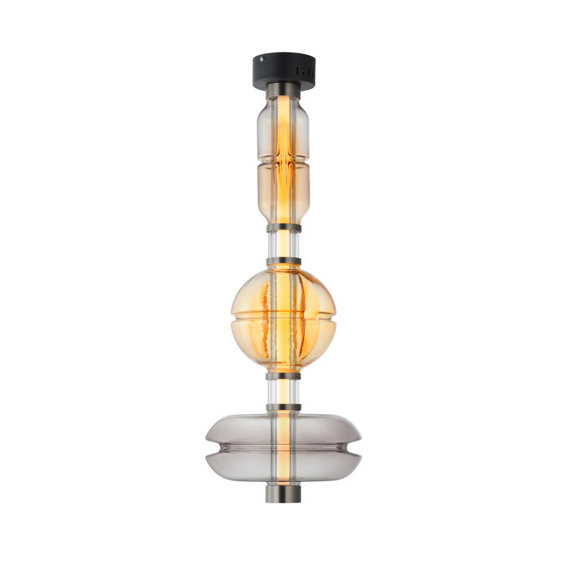 Gusto 1 - Light LED Flush Mount, Gunmetal, Smoked Gray/Warm Amber