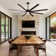 84" Black Ceiling Fan With Lights For Living Room, Remote Control And Quiet Reversible DC Motor