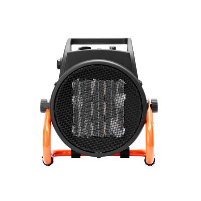 Chaufferette électrique 1500W PTC avec protection contre la surchauffe, ventilateur portatif à 3 vitesses pour tentes de culture et ateliers, orange