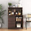 Armoire de bureau avec tiroir de rangement et tablettes, organisateur de rangement de cuisine avec bureau pliable