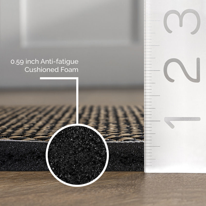 Tapis anti-fatigue Markleville, Rectangulaire 1 pi 8 po x 3 pi 6 po, Brun