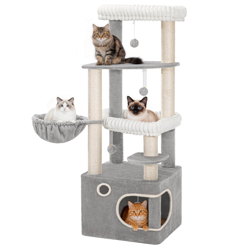 151 cm H Cat Tree / Condo, Light Grey