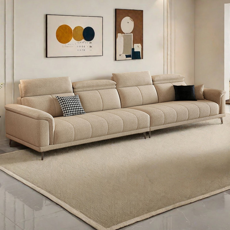 Canapé à lignes droites moderne et simple, H 37,4 po x l 153,54 po x P 37,4 po, 4