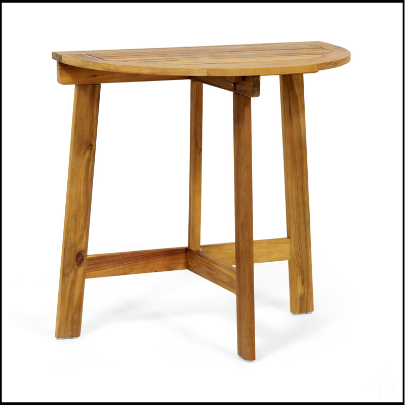 Table bistro pliante d'extérieur en bois d'acacia, naturelle et durable pour les petits espaces