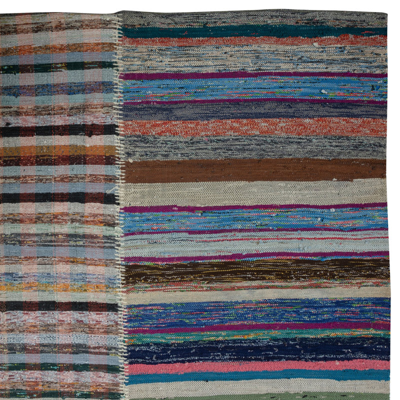 Kilim surdimensionné rétro 12,7 x 19,6 pi Tapis en coton tissé à la main. Tapis turc coloré. Taille réglable