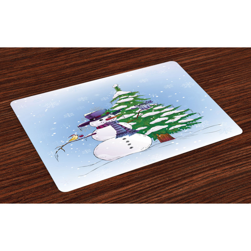 Agosto Christmas Snowman and Tree Placemat