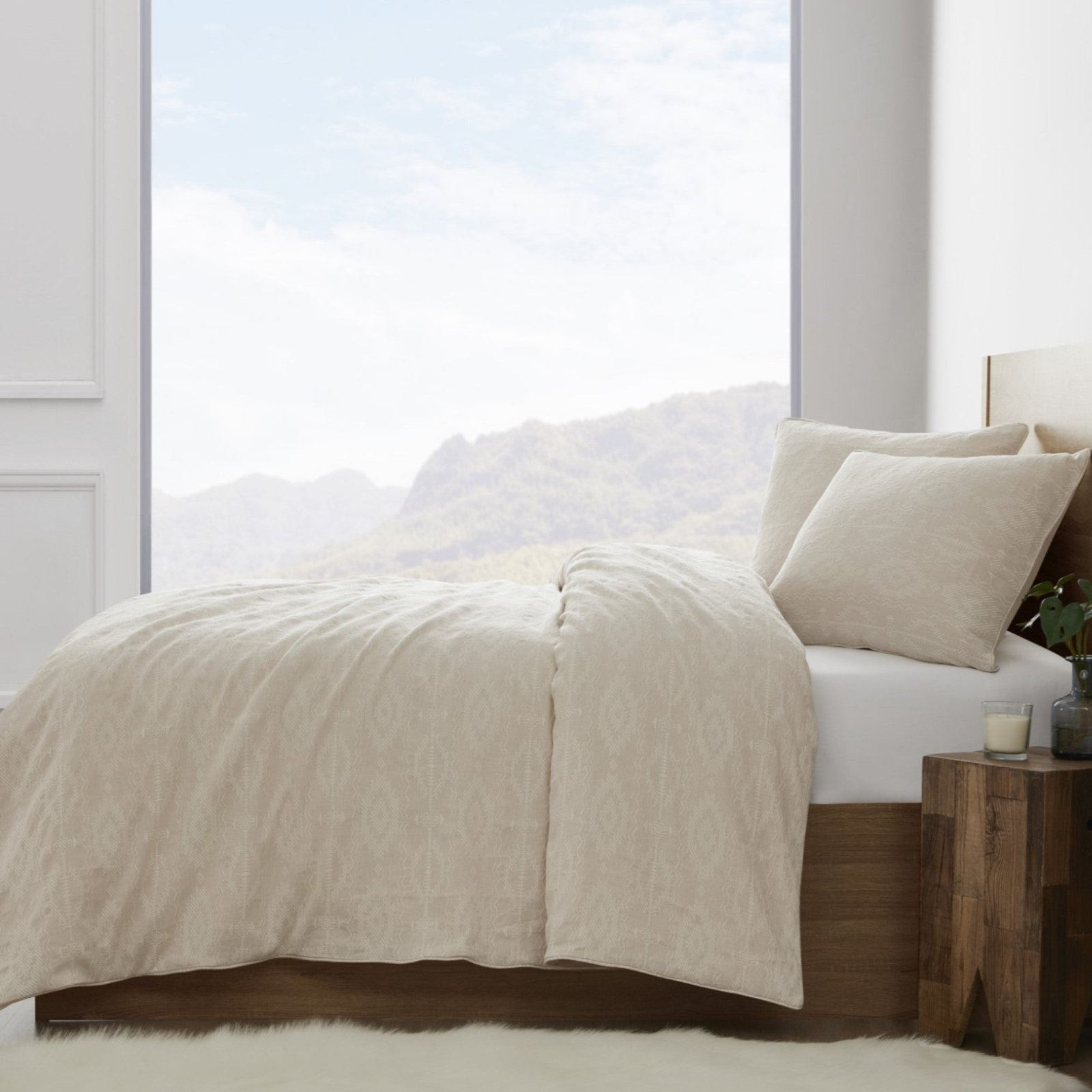 Tempe Matelasse Cotton Duvet Cover Set, Twin Duvet Cover + 1 Standard Sham