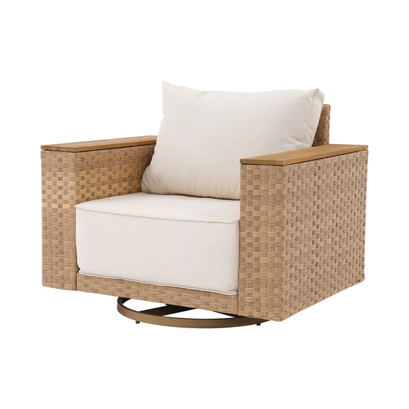 Chaise pivotante d'extérieur simple avec coussin