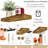 Sorbus Floating Shelves, Wall Mounted for Home Decor, 16.25 in. W x 5.5 in. D MDF Wood Decorative Wall Shelf (Set of 5) - Brown-116806953