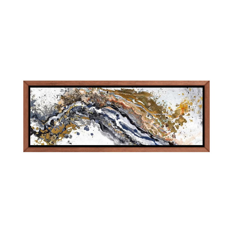 «Turbulence» par Patricia Pinto, impression sur toile tendue, H 12 po x l 36 po x 1,5 po, Toile avec cadre en bois brun
