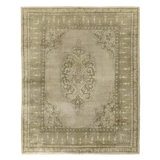 Wool Oriental Area Rug in Beige/Brown, Gray/Silver, Green