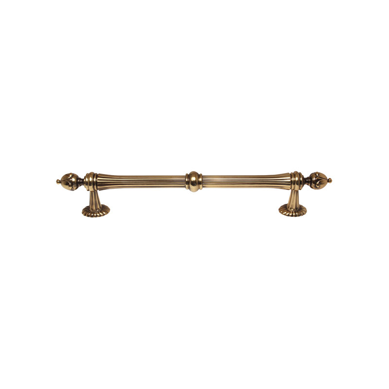 Ornate Appliance Pull, Polished Antique, 8"