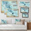 «Golden Turquoise», art mural sur toile Glam-267239562-267239567