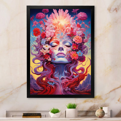 Glorious Blossoming Flower Goddess sur impression sur toile