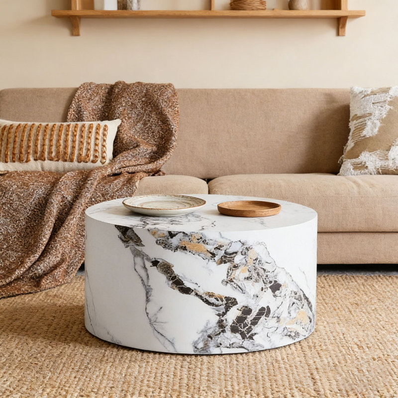 Round Coffee Table, White1