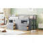 Lit mezzanine simple avec 4 tiroirs, sous l'armoire et les tablettes, gris-2105739223