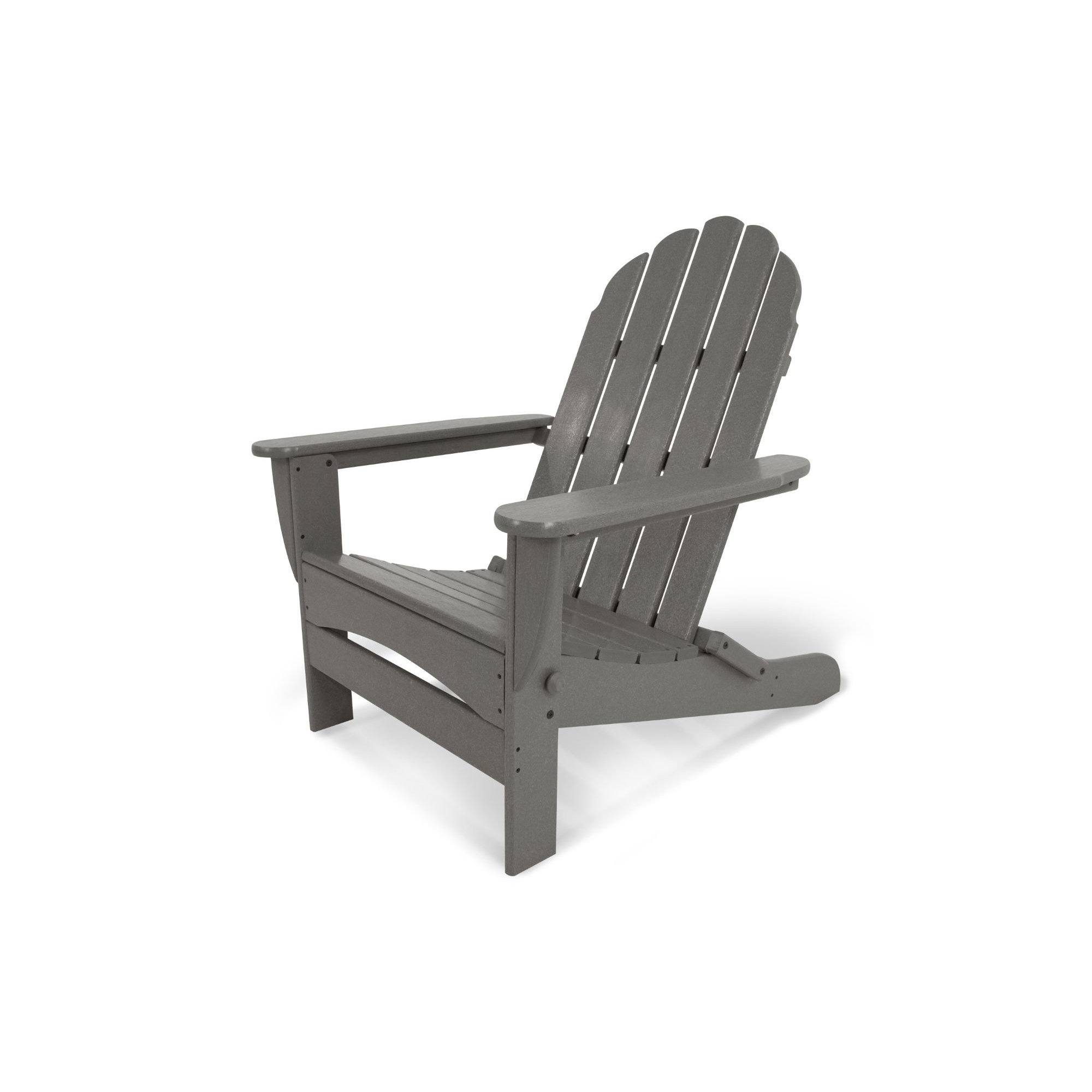 POLYWOOD Classic Adirondack Oversized Folding Adirondack Chair, Slate Gray