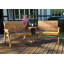 Cennet Hand Made 4 Seater Chunky Rustic Wooden Furniture Set 2 Benches With Angled Tray
